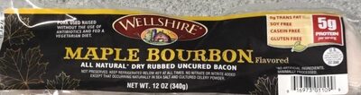 Maple Bourbon Flavored All Natural Dry Rubbed Uncured Bacon, Maple Bourbon