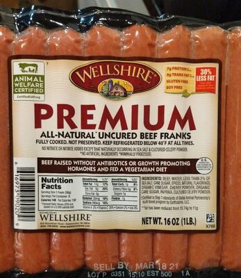 Uncured Beef Premium Franks, Uncured Beef