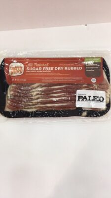 Sugar Free Dry Rubbed Uncured Pork Bacon, Sugar Free Dry Rubbed