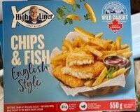 English Style Chips & Battered Pollock Fish Fillets, English Style