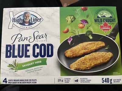 Savoury Herb Wild Caught Lightly Breaded Whole Cod Fillets, Savoury Herb
