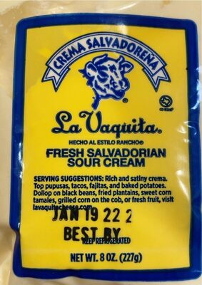 Fresh Salvadorian Sour Cream, Fresh Salvadorian