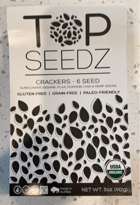 6 Seed Sunflower, Sesame, Flax, Pumpkin, Chia & Hemp Seeds Crackers, 6 Seed