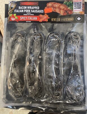 Spicy Italian Bacon Wrapped Italian Pork Sausages, Spicy Italian