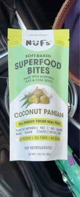 Coconut Pandan Soft-Baked Superfood Bites, Coconut Pandan