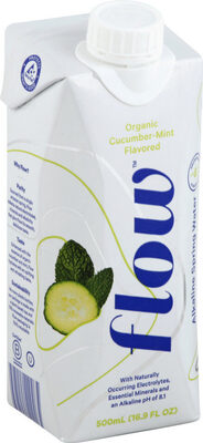 Organic Cucumber + Mint Flavored Alkaline Spring Water, Cucumber; Mint