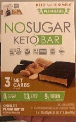 Chocolate Peanut Butter Flavored Keto Bars, Chocolate Peanut Butter