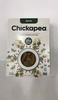 Organic Chickpeas And Lentils Pasta, Spirals
