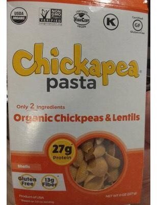 Organic Chickpeas And Lentils Pasta, Shells
