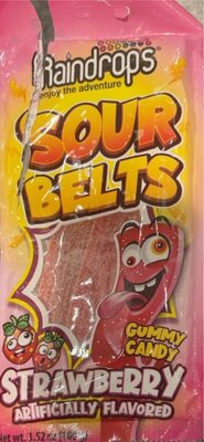 Strawberry Sour Belts Gummy Candy, Strawberry