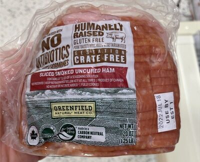 Smoked Uncured Sliced Ham, Smoked Uncured