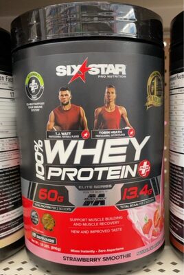 100% Whey Protein Plus 60 G Powder, Strawberry Smoothie, Strawberry Smoothie