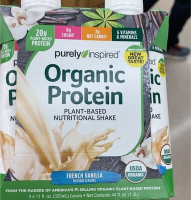 Organic Protein 20 G Plant-Based Nutritional Shake, French Vanilla, French Vanilla