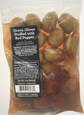 Mt. Athos Green Olives Stuffed With Red Pepper, Red Pepper
