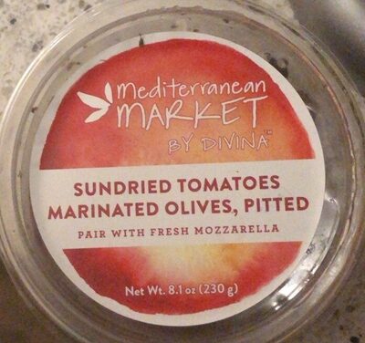 Sundried Tomatoes Marinated Olives, Pitted, Sundried Tomatoes