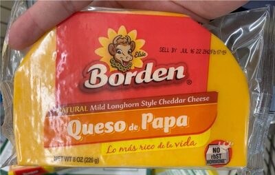 Queso De Papa Mild Longhorn Style Cheddar Cheese, Queso De Papa