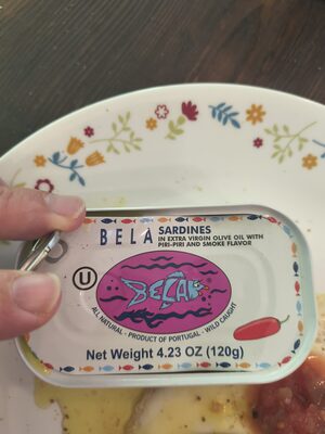 Bela, Lightly Smoked Portuguese Sardines In Cayenne Pepper Flavored Extract Virgin Olive Oil