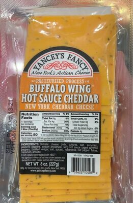 Buffalo Wing Hot Sauce Cheddar Cheese, Buffalo Wing Hot Sauce Cheddar