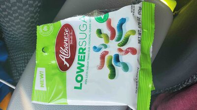 Lower Sugar Mini Gummi Worms Candy, Blue Raspberry Lemonade, Watermelon Pineapple, & Green Apple