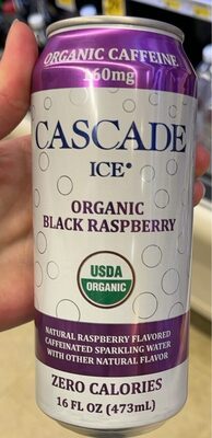Black Raspberry Flavored Organic Caffeinated Sparkling Water, Black Raspberry