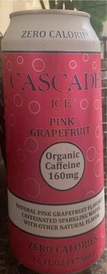 Natural Pink Grapefruit Flavored Caffeinated Sparkling Water, Natural Pink Grapefruit