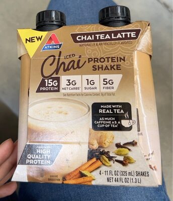 Protein 15 G, Net Carbs 3 G, Sugar 1 G, Fiber 5 G Iced Chai Protein Shakes, Chai Tea Latte, Chai Tea Latte