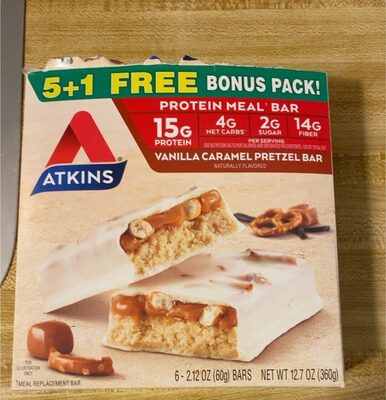 Vanilla Caramel Pretzel Protein Meal Bars, Vanilla Caramel Pretzel