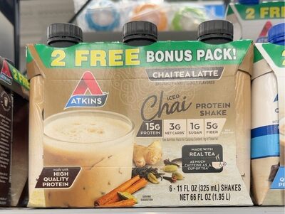 Chai Iced Protein 15 G Shake, Chai Tea Latte, Chai Tea Latte