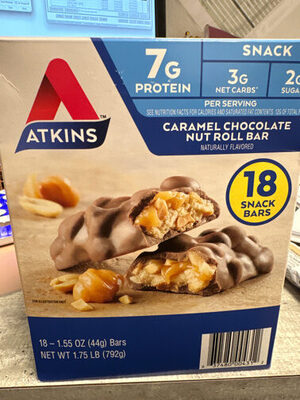 Caramel Chocolate Nut Roll Bar Snack, Caramel Chocolate