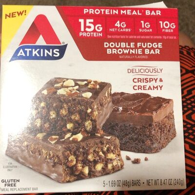 Double Fudge Brownie Flavored Protein Meal Replacement Bar, Double Fudge Brownie