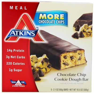 Chocolate Chip Cookie Dough Protein-Rich Meal Bars, Chocolate Chip Cookie Dough