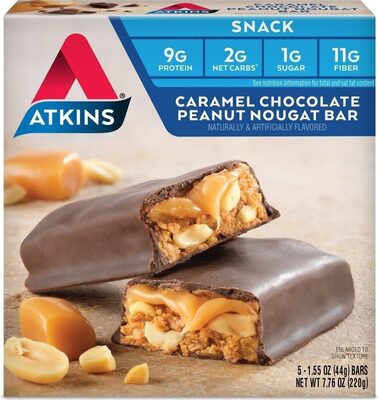 Caramel Chocolate Peanut Nougat Flavored Snack Bars, Caramel Chocolate Peanut Nougat