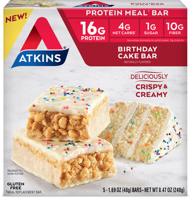 Birthday Cake Flavored Protein Meal Bars, Birthday Cake