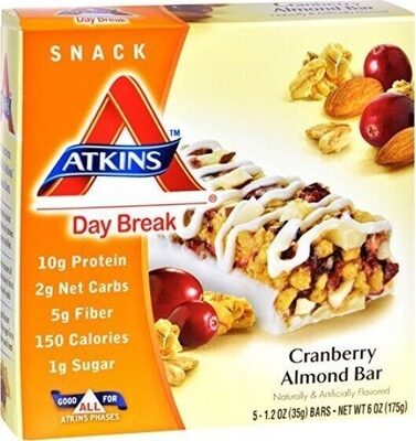 Cranberry Almond Flavored Snack Bars, Cranberry Almond