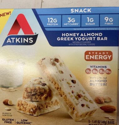 Honey Almond Greek Yogurt Flavored Snack Bars, Honey Almond Greek Yogurt