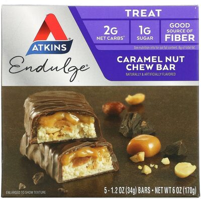 Caramel Nut Chew Flavored Treat Bars, Caramel Nut Chew