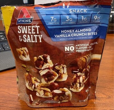 Honey Almond Vanilla Flavored Snack Crunch Bites, Honey Almond Vanilla