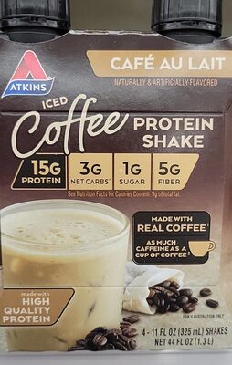 Protein 15 G, Net Carbs 3 G, Sugar 1 G, Fiber 5 G Iced Coffee Protein Shakes, Cafe Au Lait, Cafe Au Lait