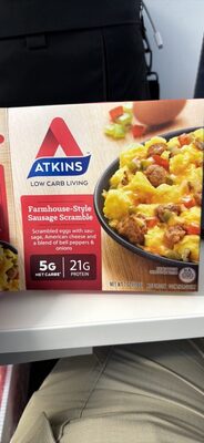 Farmhouse-Style Sausage Scramble Scrambled Eggs With Sausage, American Cheese And A Blend Of Bell Peppers & Onions, Farmhouse-Style Sausage Scramble