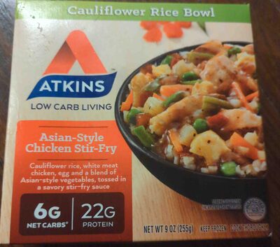 Asian-Style Chicken Stir-Fry Cauliflower Rice Bowl, White Meat Chicken, Egg And A Blend Of Asian-Style Vegetables, Tossed In A Savory Stir-Fry Sauce, Asian-Style Chicken Stir-Fry