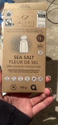 Sea Salt 72% Cocoa Dark Chocolate, Sea Salt