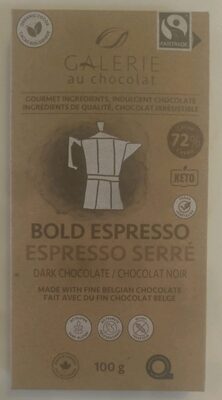 Bold Espresso 72% Cocoa Dark Chocolate, Bold Espresso