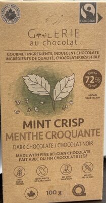 Mint Crisp 72% Cocoa Dark Chocolate, Mint Crisp