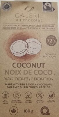 Coconut 72% Cocoa Dark Chocolate, Coconut