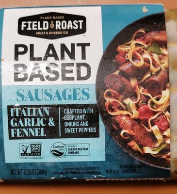 Italian Garlic & Fennel Plant Based Sausages Crafted With Eggplant, Onions And Sweet Peppers, Italian Garlic & Fennel