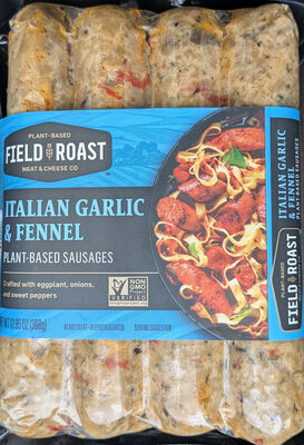 Italian Garlic & Fennel Plant-Based Sausages Crafted With Eggplant, Onions And Sweet Peppers, Italian Garlic & Fennel