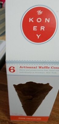 Dark Chocolate Artisanal Waffle Cones, Dark Chocolate