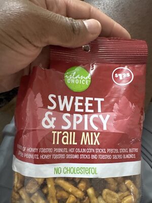 Sweet & Spicy A Blend Of Butter Toasted Peanuts, Hot Cajun Corn Sticks, Honey Roasted Peanuts, Almonds, Pretzel Sticks & Honey Roasted Sesame Sticks Trail Mix, Sweet & Spicy