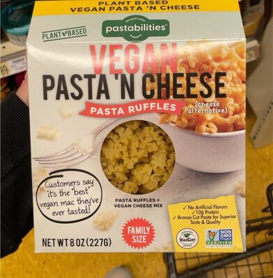 Vegan Pasta'N Cheese Pasta Ruffles Cheese Alternative, Vegan Pasta'N Cheese