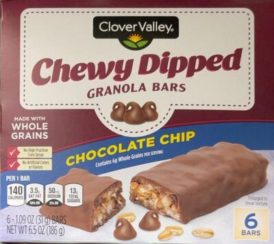 Chocolate Chip Chewy Dipped Granola Bars, Chocolate Chip